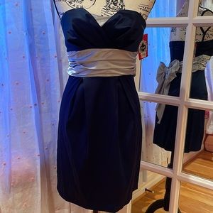 Strapless silver dress Trixxi junior 3 teen dance party francescas S winter NEW